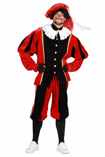 Zwarte piet kostuum rood zwart