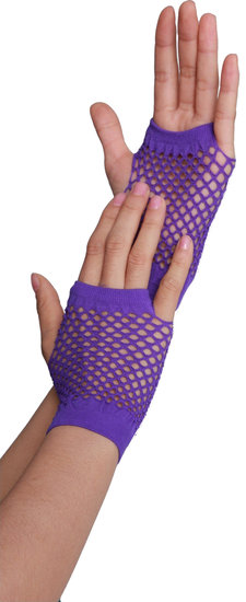 Net handschoenen kort paars