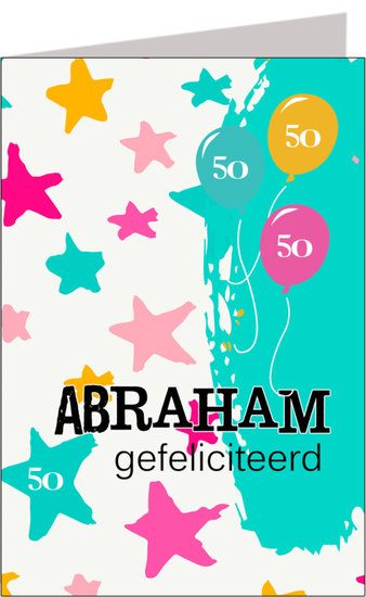 Verjaardagskaart XL Abraham gefeliciteerd