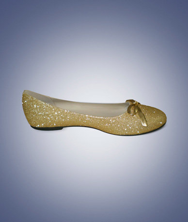 Dames ballerina glitter goud