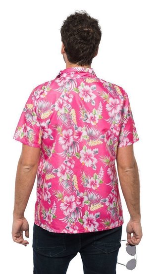 Hawaii blouse bloemen deluxe roze