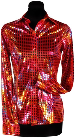 Shirt disco dame rood