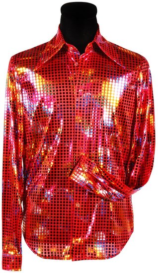 Shirt disco heren rood