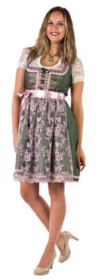 Dirndl groen-oudroze deluxe Star collection