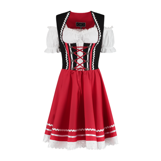 Dirndl Zwart-Rood 2-delig