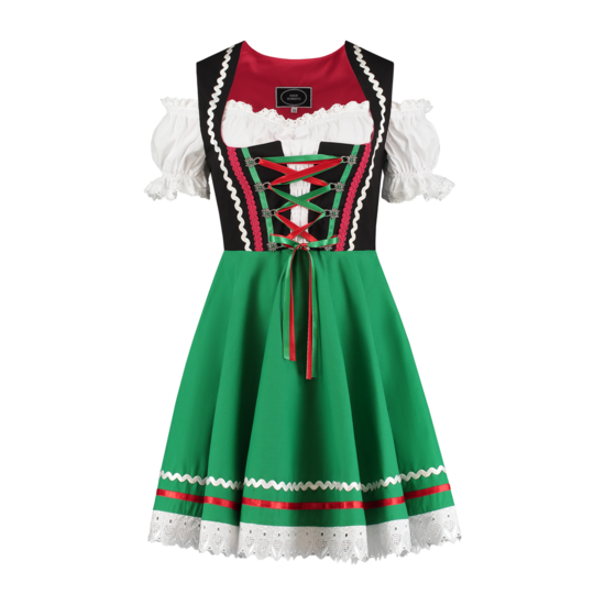 Dirndl Zwart-Groen-Rood