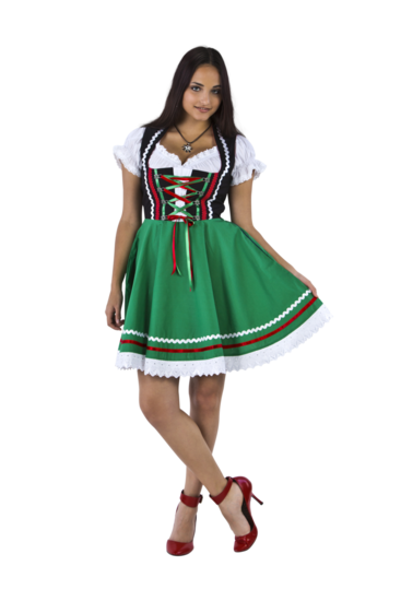 Dirndl Zwart-Groen-Rood