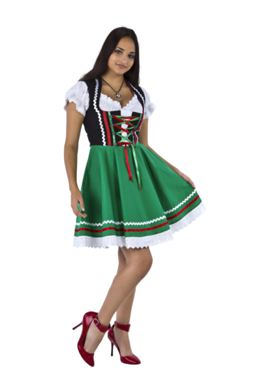 Dirndl Zwart-Groen-Rood