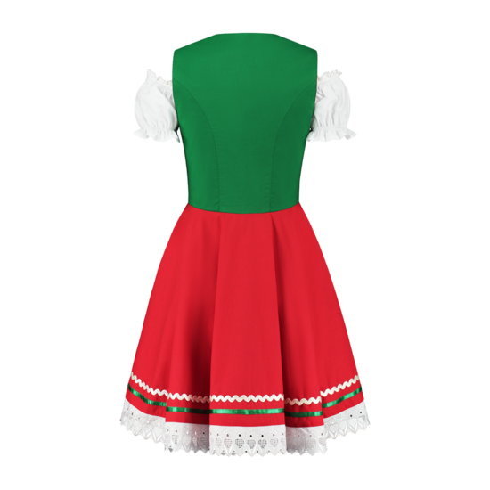 Dirndl Groen-Rood 2-delig