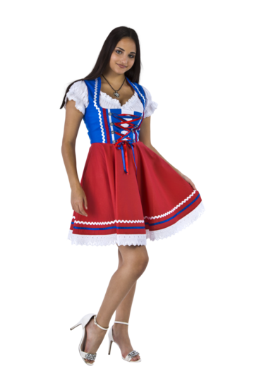 Dirndl Rood-Wit-Blauw 2-delig