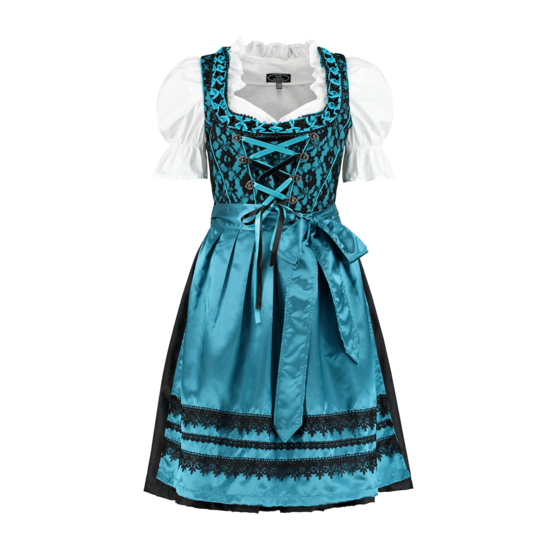 Dirndl Zwart-Blauw 3-delig