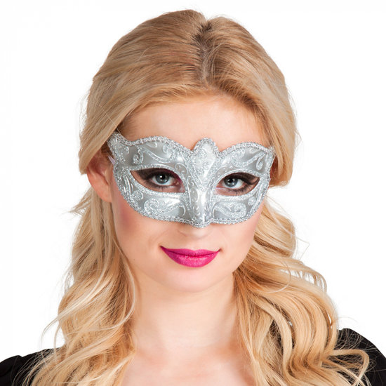 Oogmasker Venice felina Zilver