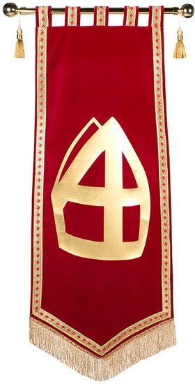 Banner sinterklaas luxe rood