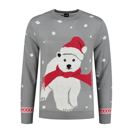 Foute Kersttrui Polar bear grey