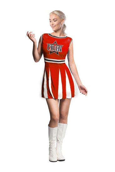 Cheerleader jurk star rood