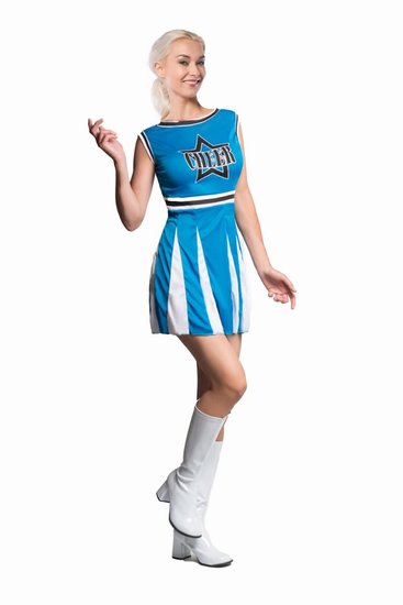 Cheerleader jurk star blauw