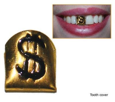 Gouden tand met dollar teken