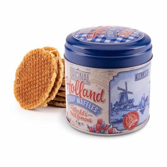 Stroopwafel blik Holland Delftsblauw 