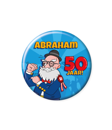 Button Abraham 50 cartoon