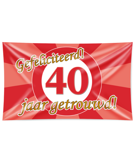 Getrouwd gevel vlag 40 jaar 150 x 90 cm