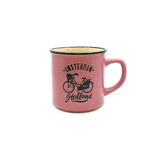 Beker klein Holland roze fiets Amsterdam