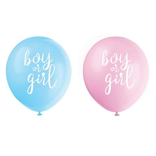 Ballonnen Gender reveal 8 stuks 30 cm