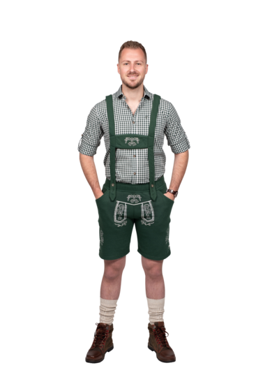 Lederhosen groen kort model polyester