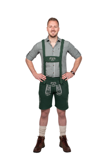 Lederhosen groen kort model polyester