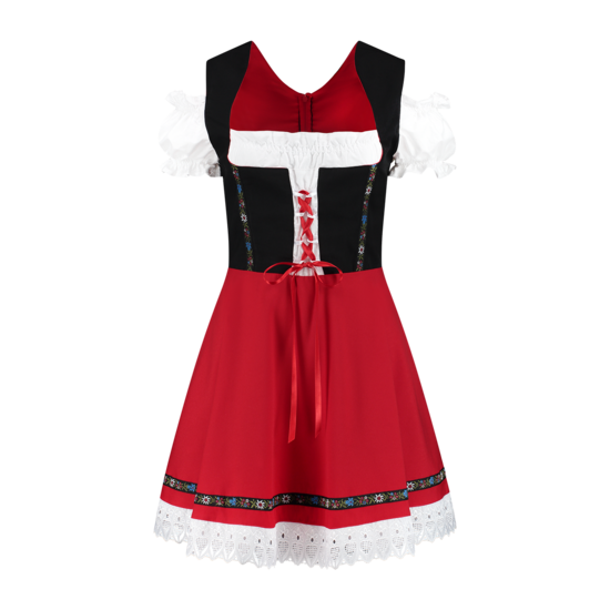 Dirndl jurk Gabi rood-zwart