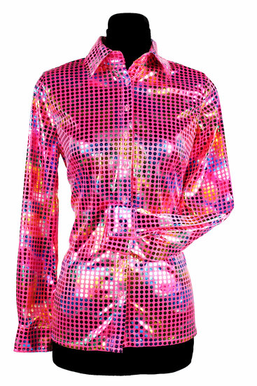 Shirt disco dame roze