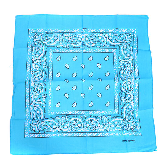 Zakdoek turquoise met motief