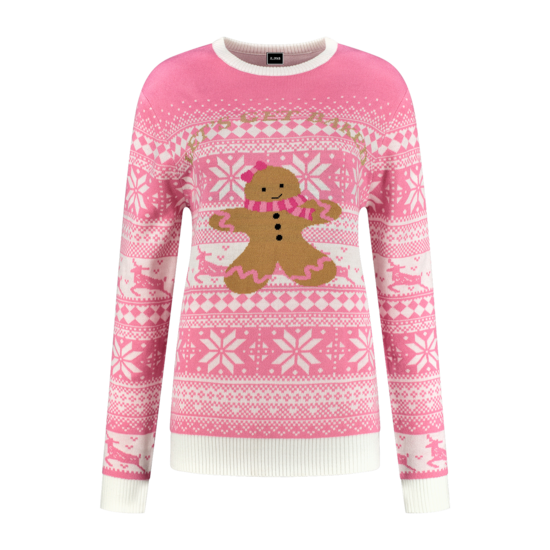 Foute Kersttrui Pink Gingerbread