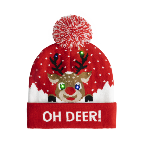 Kerstmuts met licht Oh Deer