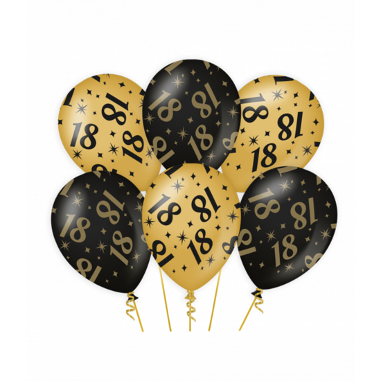 Ballonnen Classy 18 jaar zwart-goud