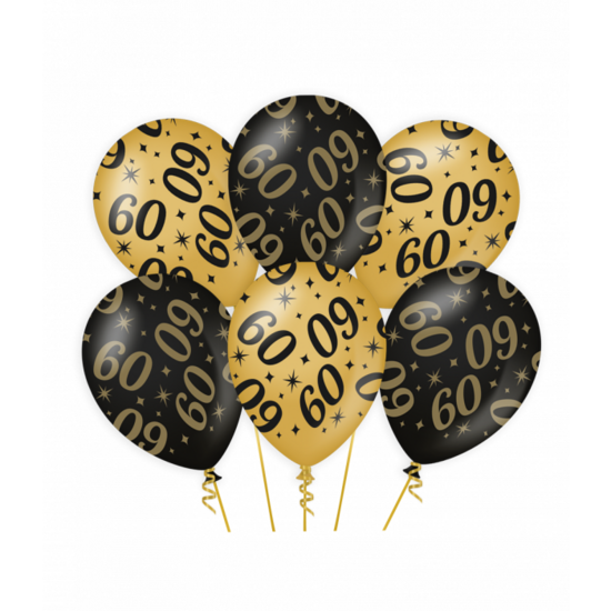 Ballonnen Classy 60 jaar zwart-goud