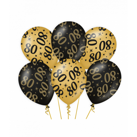 Ballonnen Classy 80 jaar zwart-goud