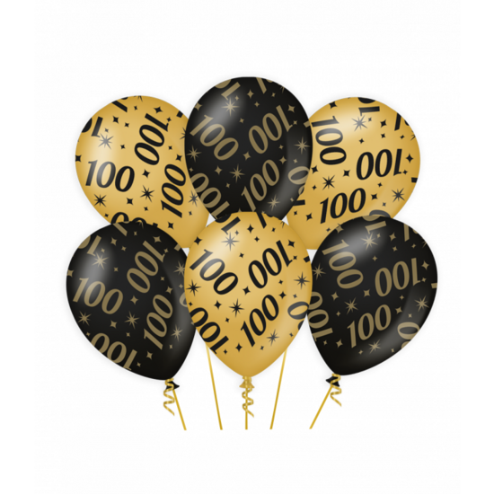 Ballonnen Classy 100 jaar zwart-goud