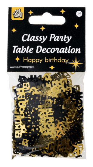 Confetti Classy happy birthday zwart-goud