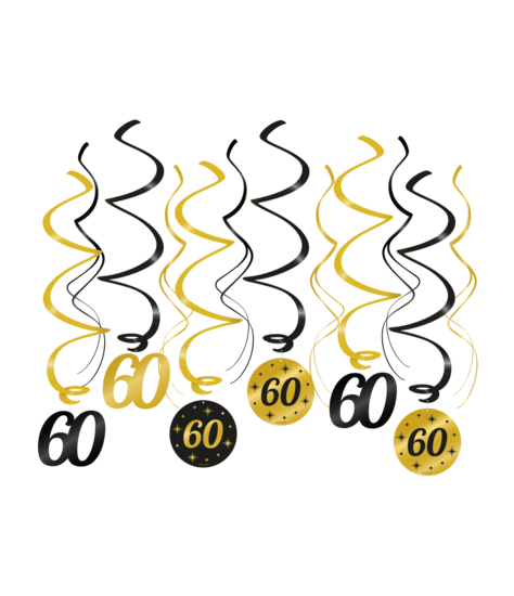 Swirls Classy 60 jaar zwart-goud