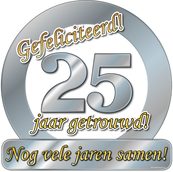 Huldeschild 25 jaar getrouwd