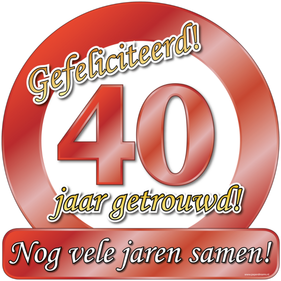 Huldeschild 40 jaar getrouwd