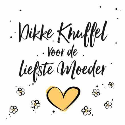 Wenskaart dikke knuffel voor de liefste moeder