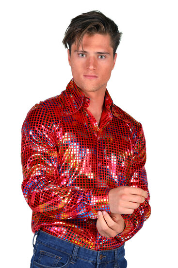 Shirt disco heren rood