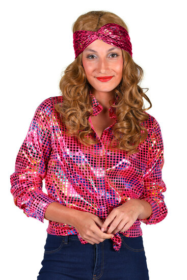 Shirt disco dame roze