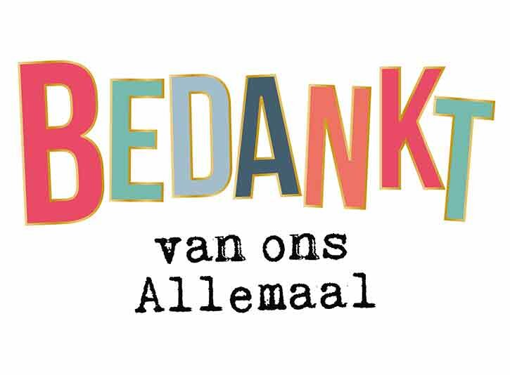 Wenskaart Bedankt van ons allemaal