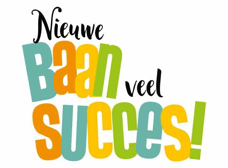 Wenskaart nieuwe baan veel succes