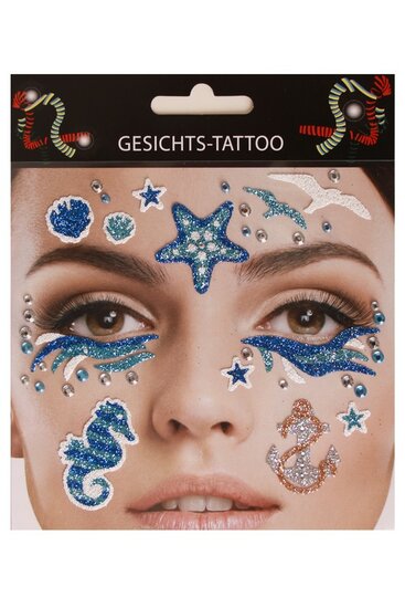 Face en body stickers en steentjes Marine