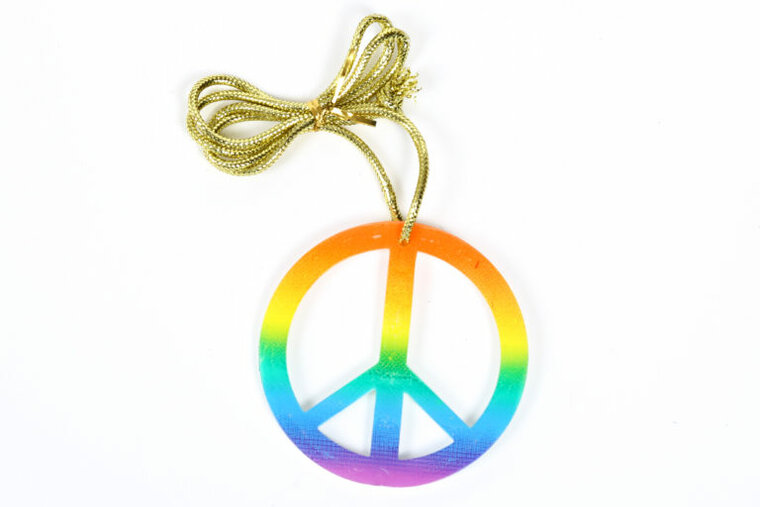 Peace ketting rainbow groot