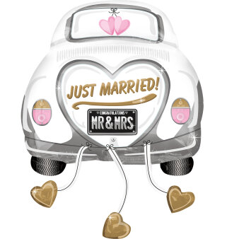 Folieballon Huwelijk just married car