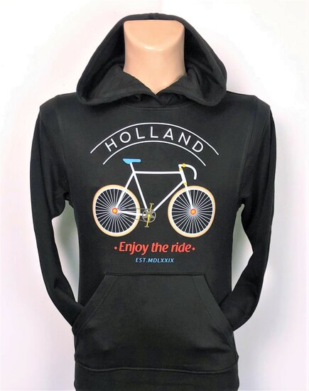 Hoodie Holland enjoy the ride zwart